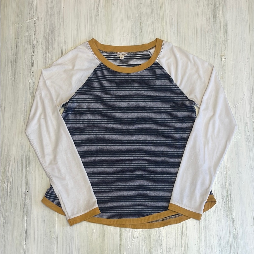 Hem & Thread Blue and White Striped Long Sleeve Tee